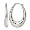 Chisel Stainless Steel Polished Teardrop Hoop Earrings