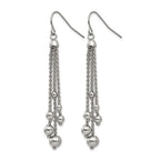 Stainless Steel Polished Dangle Shepherd Hook Earrings