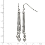 Stainless Steel Polished Dangle Shepherd Hook Earrings