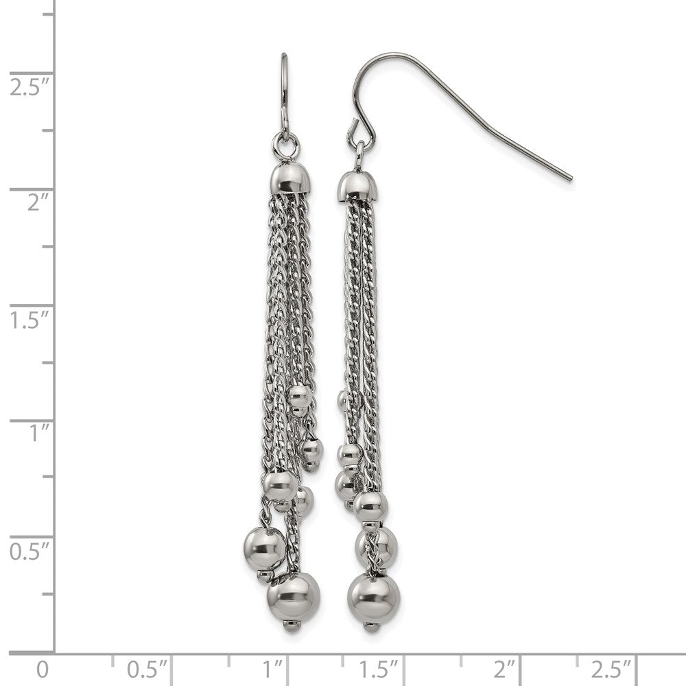 Stainless Steel Polished Dangle Shepherd Hook Earrings