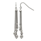 Stainless Steel Polished Dangle Shepherd Hook Earrings