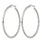 Chisel Stainless Steel Polished and Textured Hoop Earrings