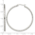 Chisel Stainless Steel Polished and Textured Hoop Earrings