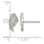 Chisel Stainless Steel Polished and Textured Wing Post Earrings