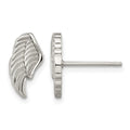 Chisel Stainless Steel Polished and Textured Wing Post Earrings