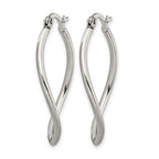 Chisel Stainless Steel Polished Wavy Hoop Earrings