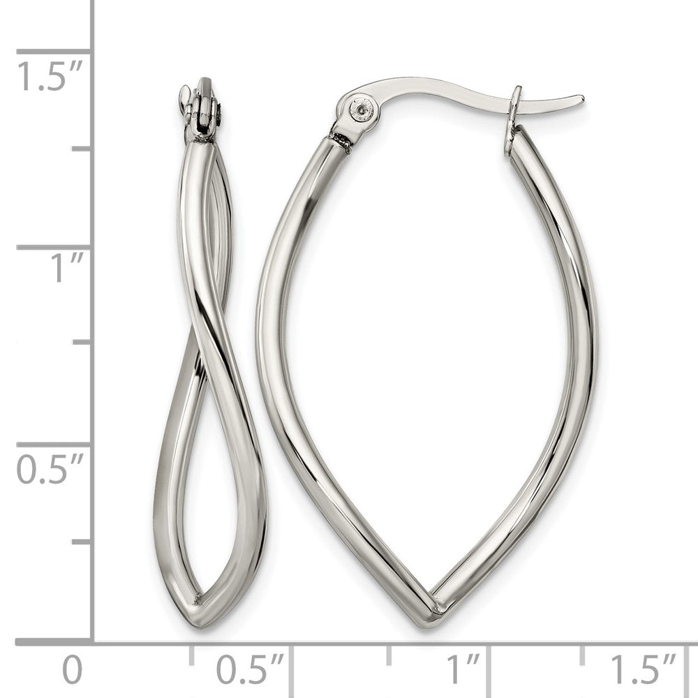 Chisel Stainless Steel Polished Wavy Hoop Earrings
