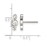 Chisel Stainless Steel Polished Treble Clef Post Earrings