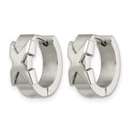 Chisel Stainless Steel Polished X Hinged Hoop Earrings