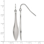 Chisel Stainless Steel Polished Dangle Shepherd Hook Earrings