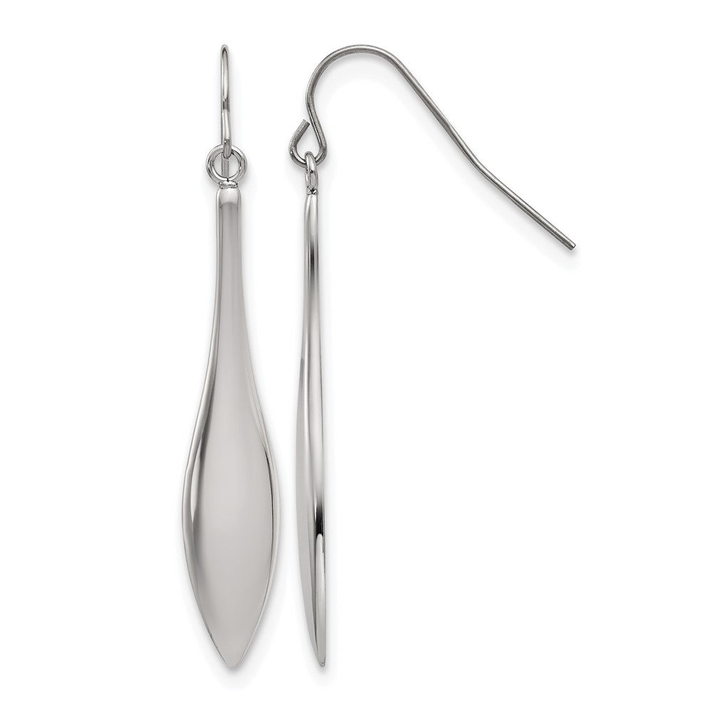 Chisel Stainless Steel Polished Dangle Shepherd Hook Earrings