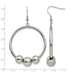Stainless Steel Polished Dangle Shepherd Hook Earrings