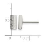 Chisel Stainless Steel Brushed with CZ Bar Post Earrings