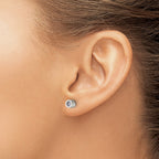 Chisel Stainless Steel Polished Pink CZ June Birthstone Post Earrings