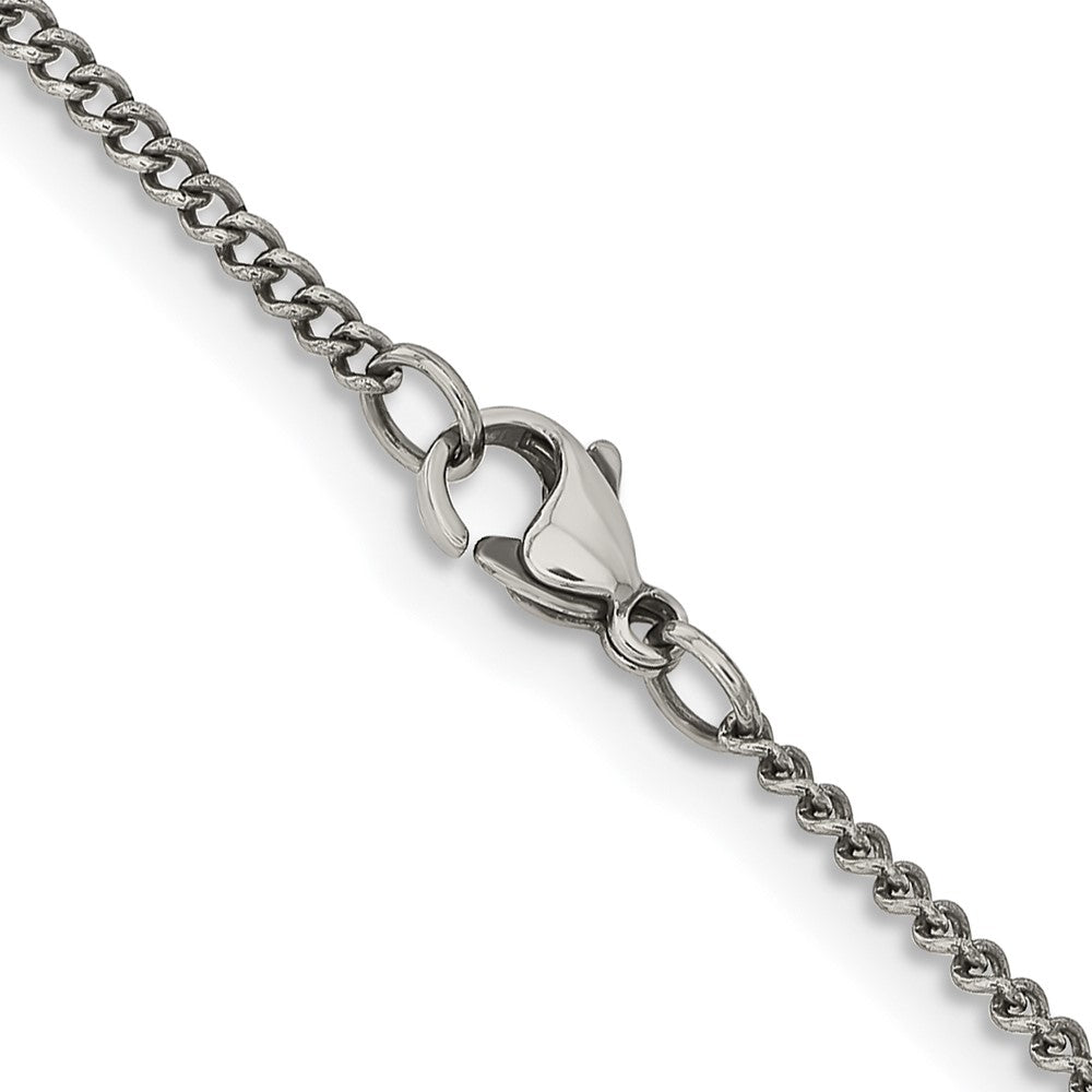 Chisel Stainless Steel Antiqued 2mm Round Curb Chain