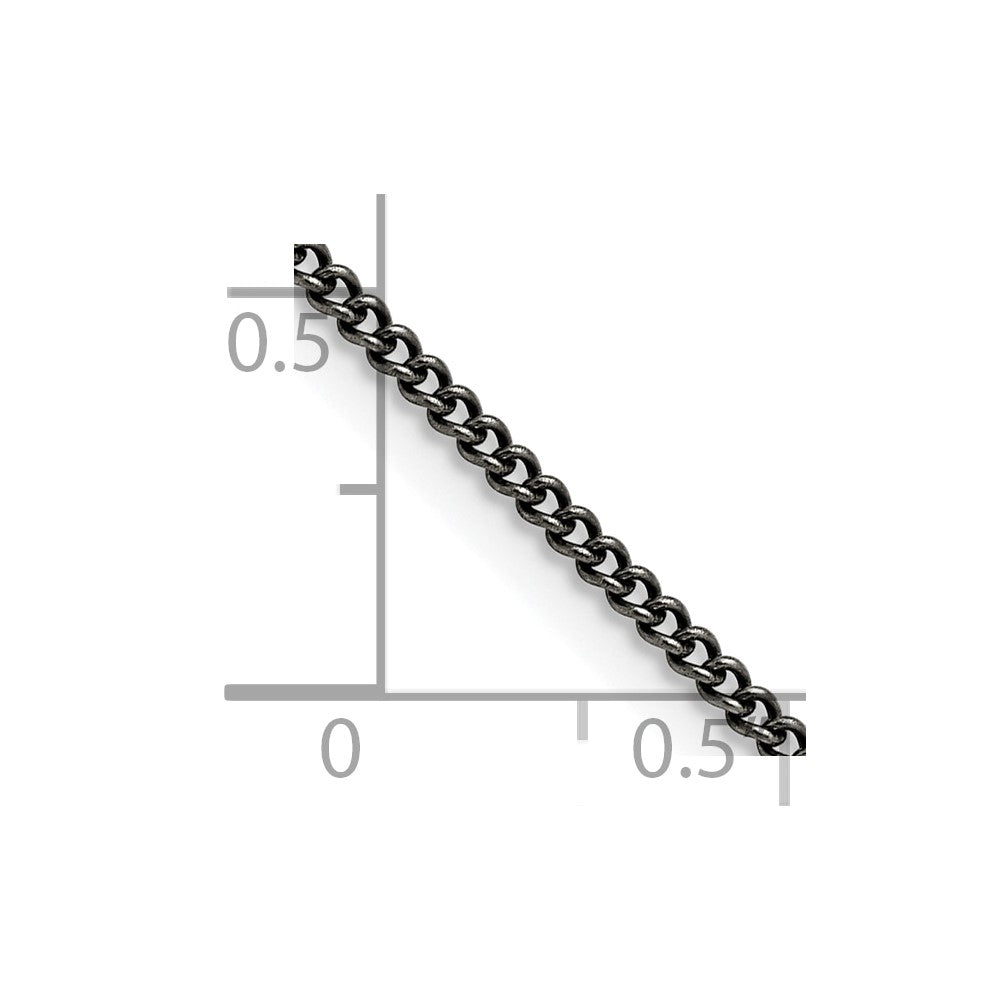 Chisel Stainless Steel Antiqued 2mm Round Curb Chain