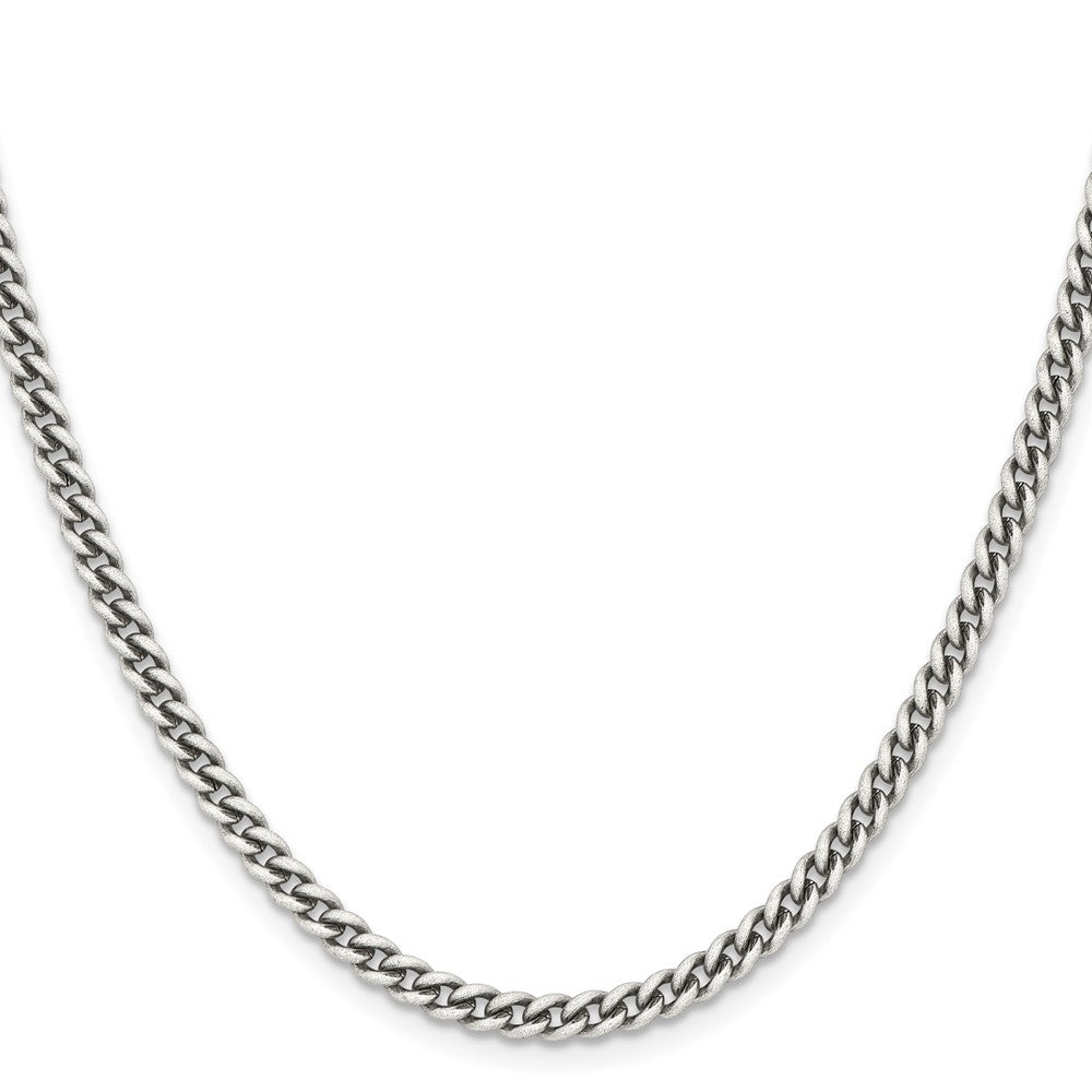 Chisel Stainless Steel Antiqued 4mm Round Curb Chain