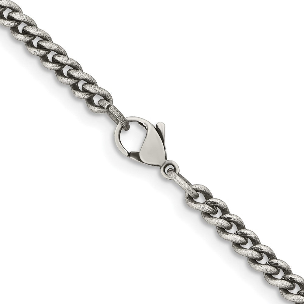 Chisel Stainless Steel Antiqued 4mm Round Curb Chain