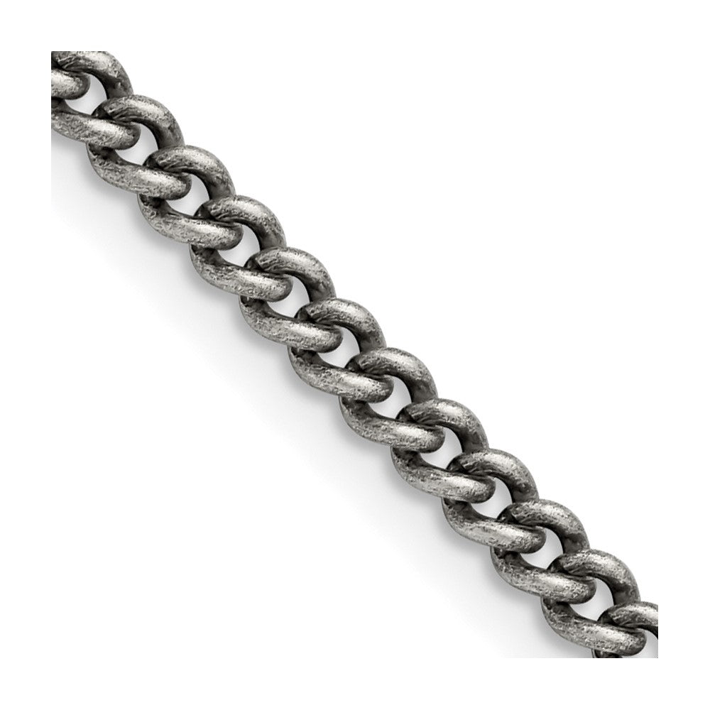 Chisel Stainless Steel Antiqued 4mm Round Curb Chain