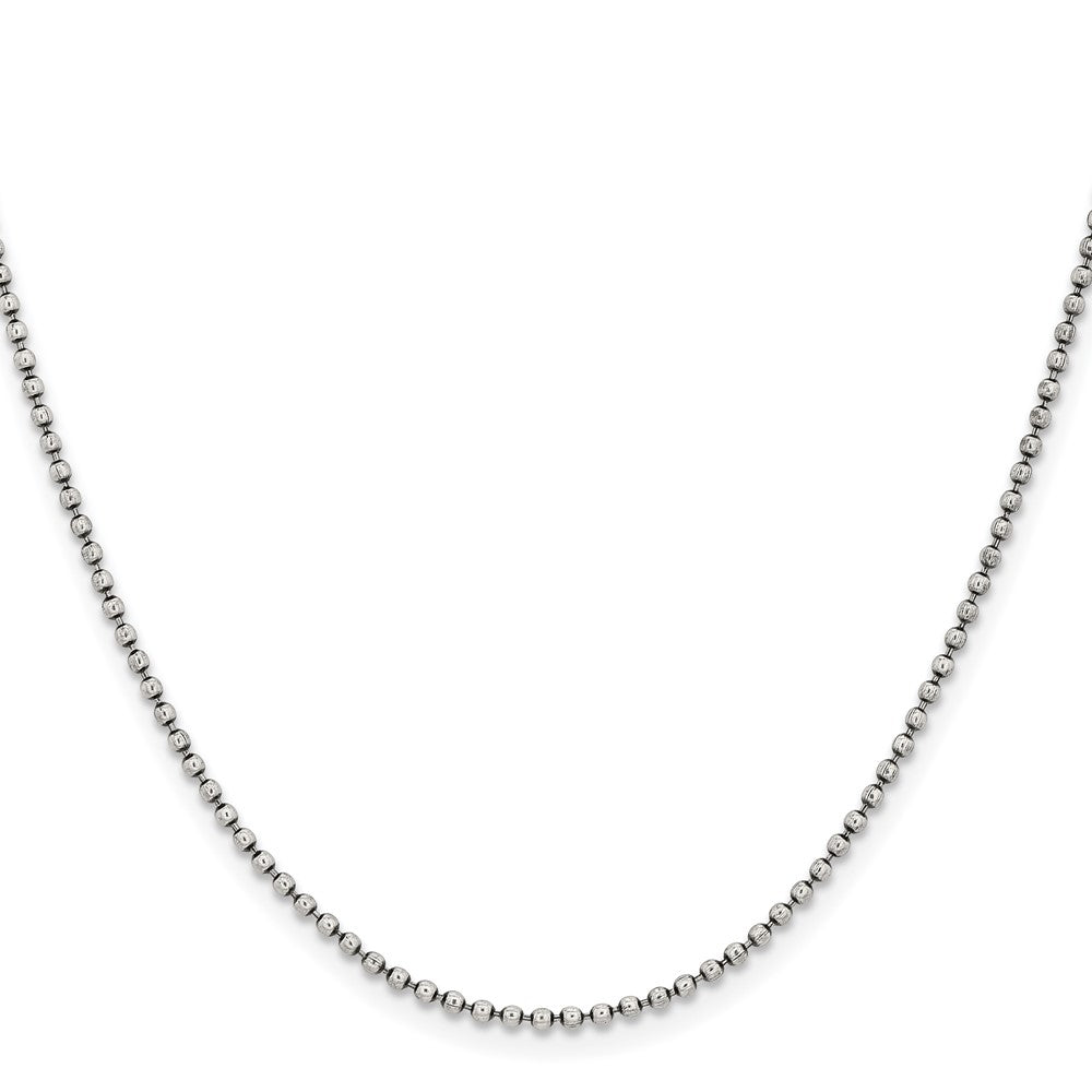 Chisel Stainless Steel Antiqued 2mm Beaded Ball Chain