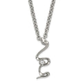 Stainless Steel Polished CZ Snake Necklace