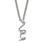 Stainless Steel Polished CZ Snake Necklace
