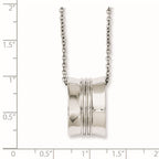 Stainless Steel Polished Geometrical Pendant 18in Necklace