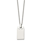Stainless Steel Polished Square 22in Necklace