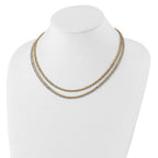 Stainless Steel Polished & Yellow IP-plated Layered w/ 2in ext Necklace