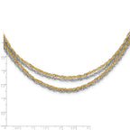 Stainless Steel Polished & Yellow IP-plated Layered w/ 2in ext Necklace