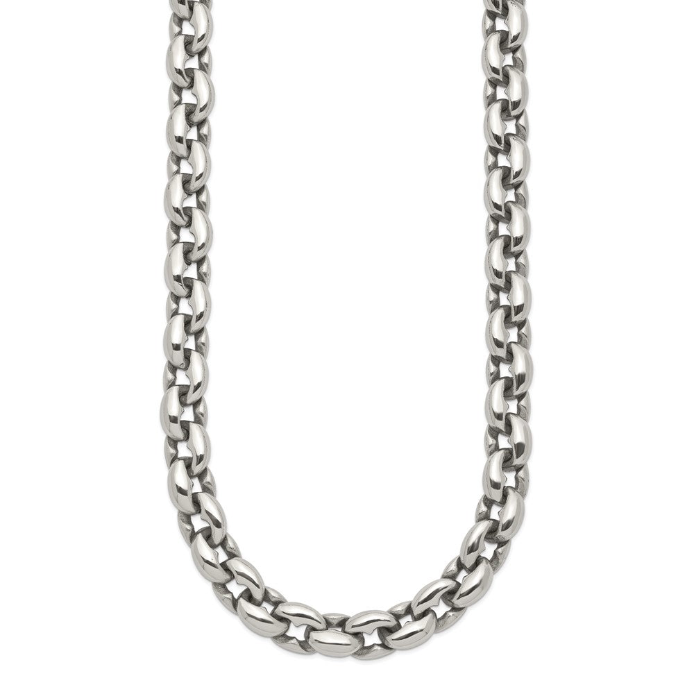 Chisel Stainless Steel Polished Oval Link Necklace