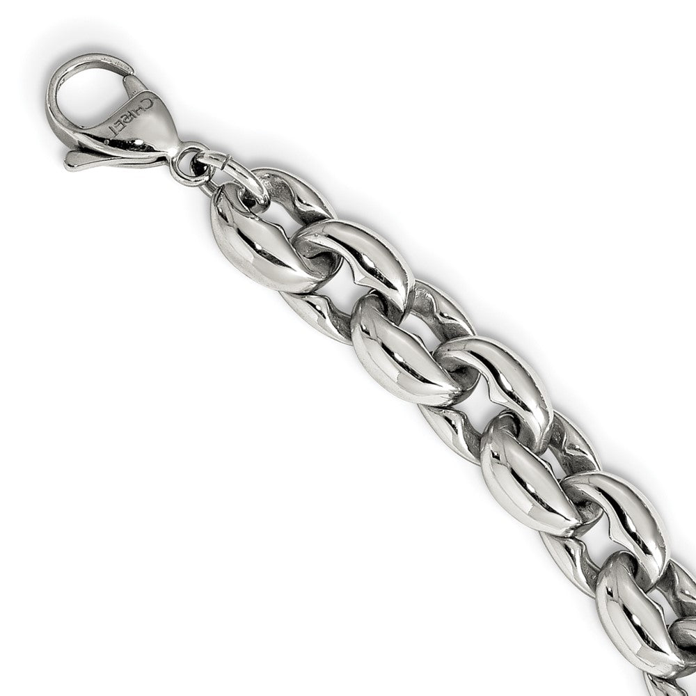 Chisel Stainless Steel Polished Oval Link Necklace
