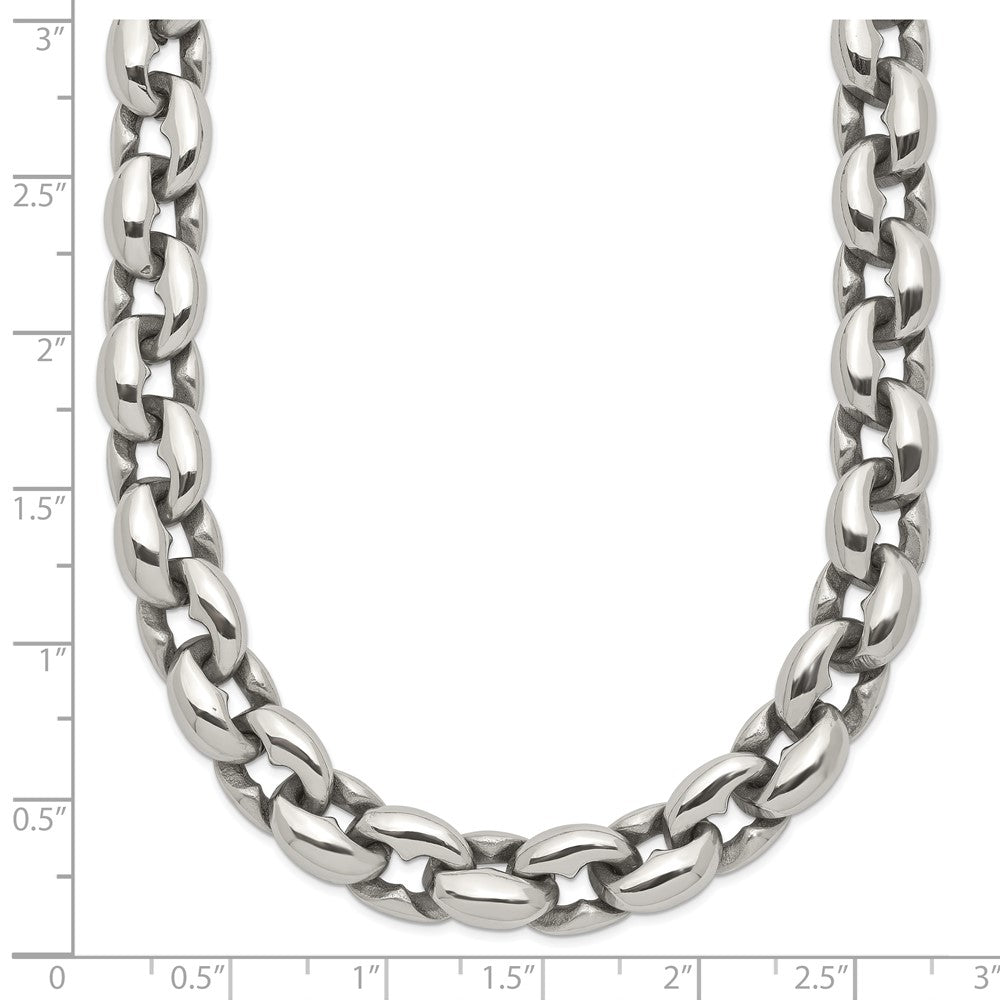 Chisel Stainless Steel Polished Oval Link Necklace