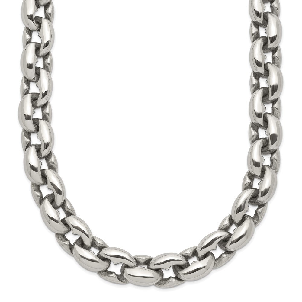 Chisel Stainless Steel Polished Oval Link Necklace