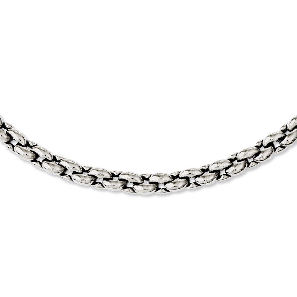 Chisel Stainless Steel Polished Oval Link Necklace