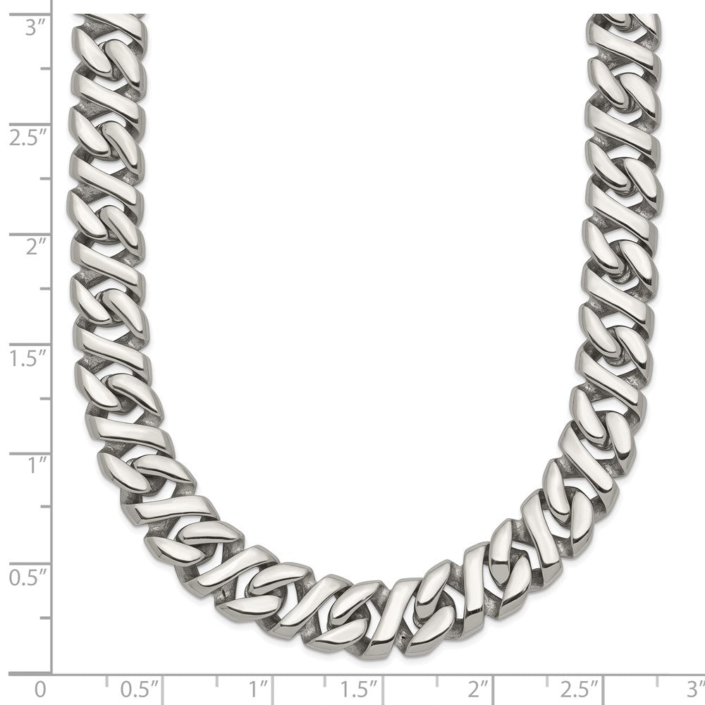 Chisel Stainless Steel Polished Link Necklace