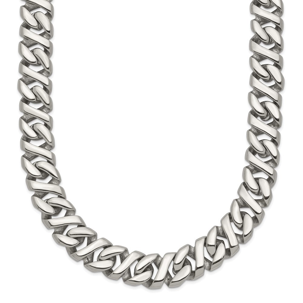 Chisel Stainless Steel Polished Link Necklace