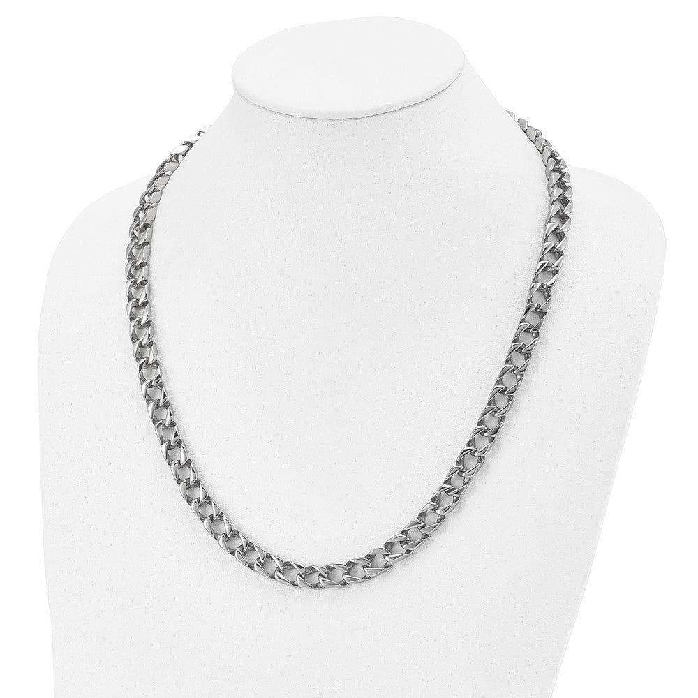 Chisel Stainless Steel Polished Square Link Necklace