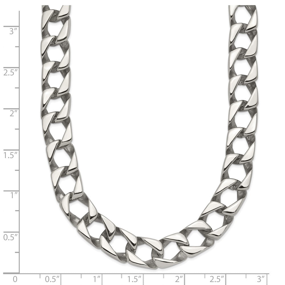Chisel Stainless Steel Polished Square Link Necklace