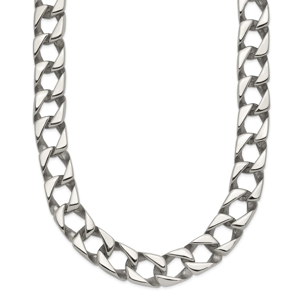 Chisel Stainless Steel Polished Square Link Necklace