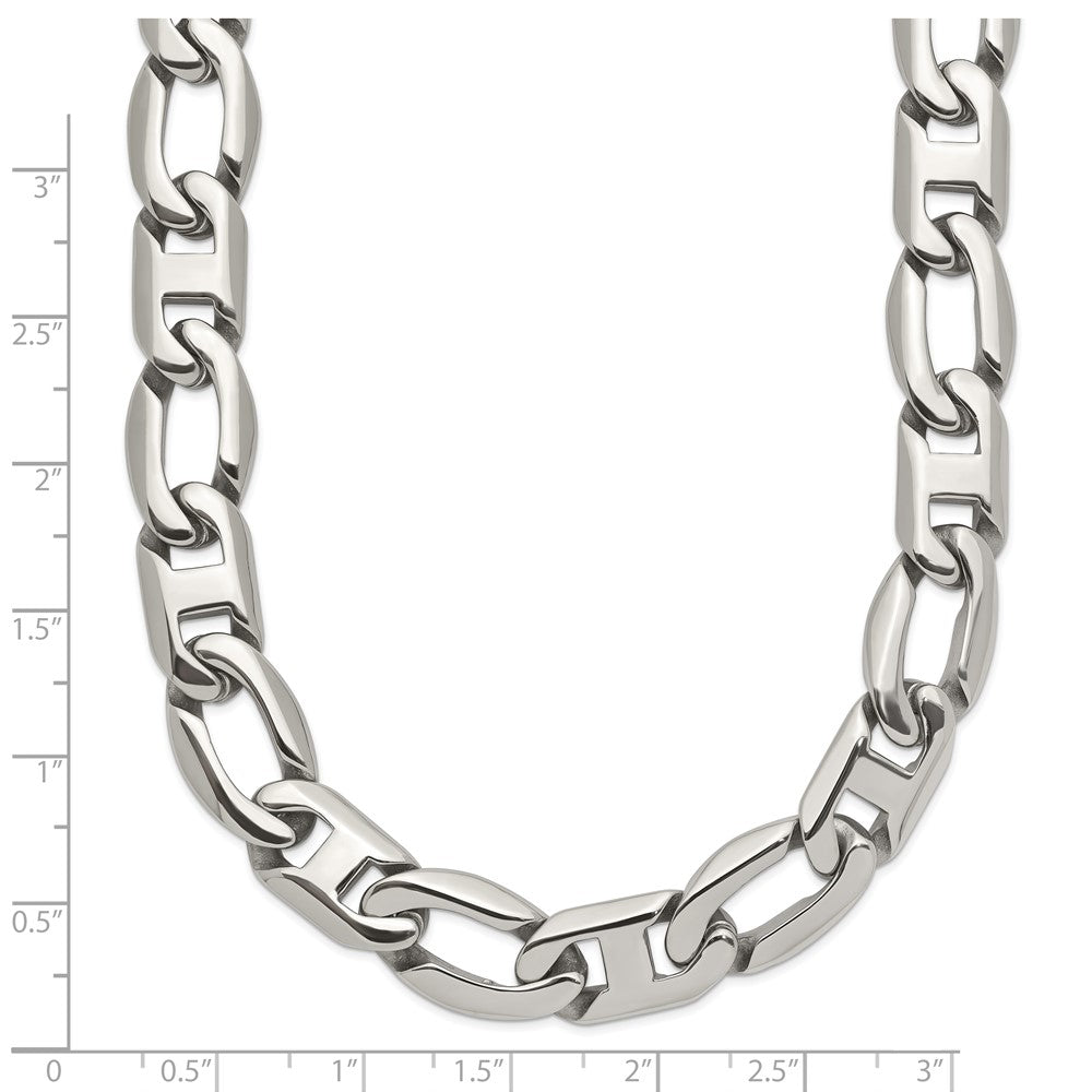 Chisel Stainless Steel Polished Open/Anchor Link Necklace