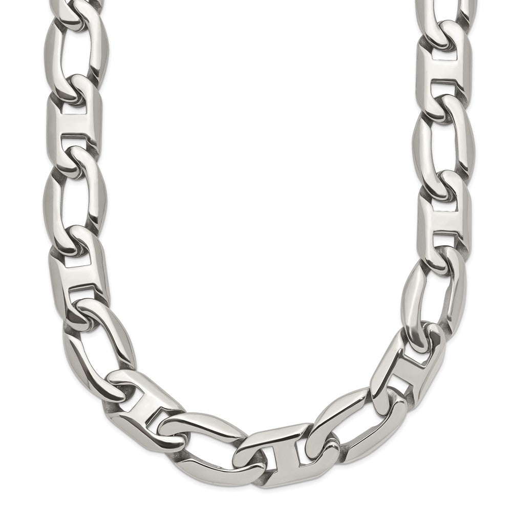Chisel Stainless Steel Polished Open/Anchor Link Necklace