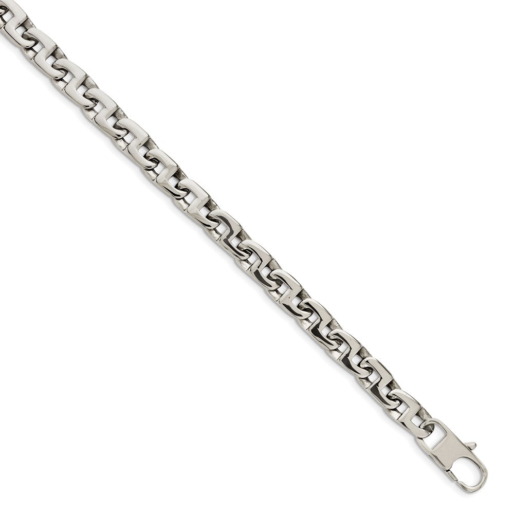 Chisel Stainless Steel Polished Fancy Square Link Necklace