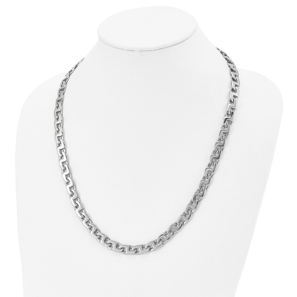 Chisel Stainless Steel Polished Fancy Square Link Necklace