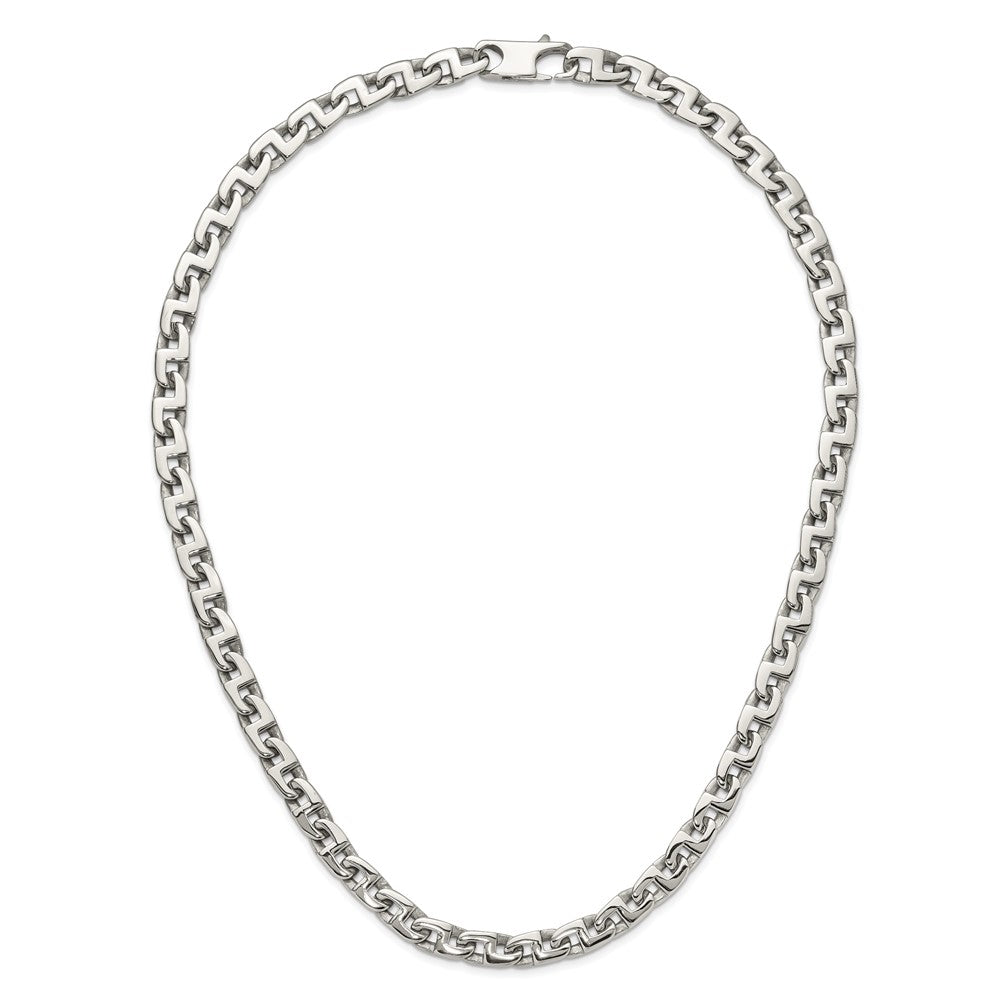 Chisel Stainless Steel Polished Fancy Square Link Necklace