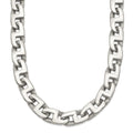 Chisel Stainless Steel Polished Fancy Square Link Necklace