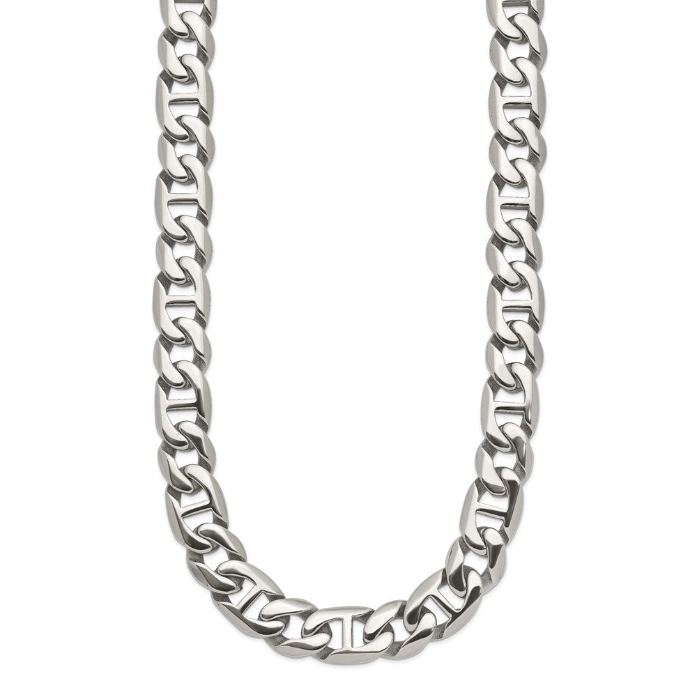 Chisel Stainless Steel Polished Anchor Link Necklace