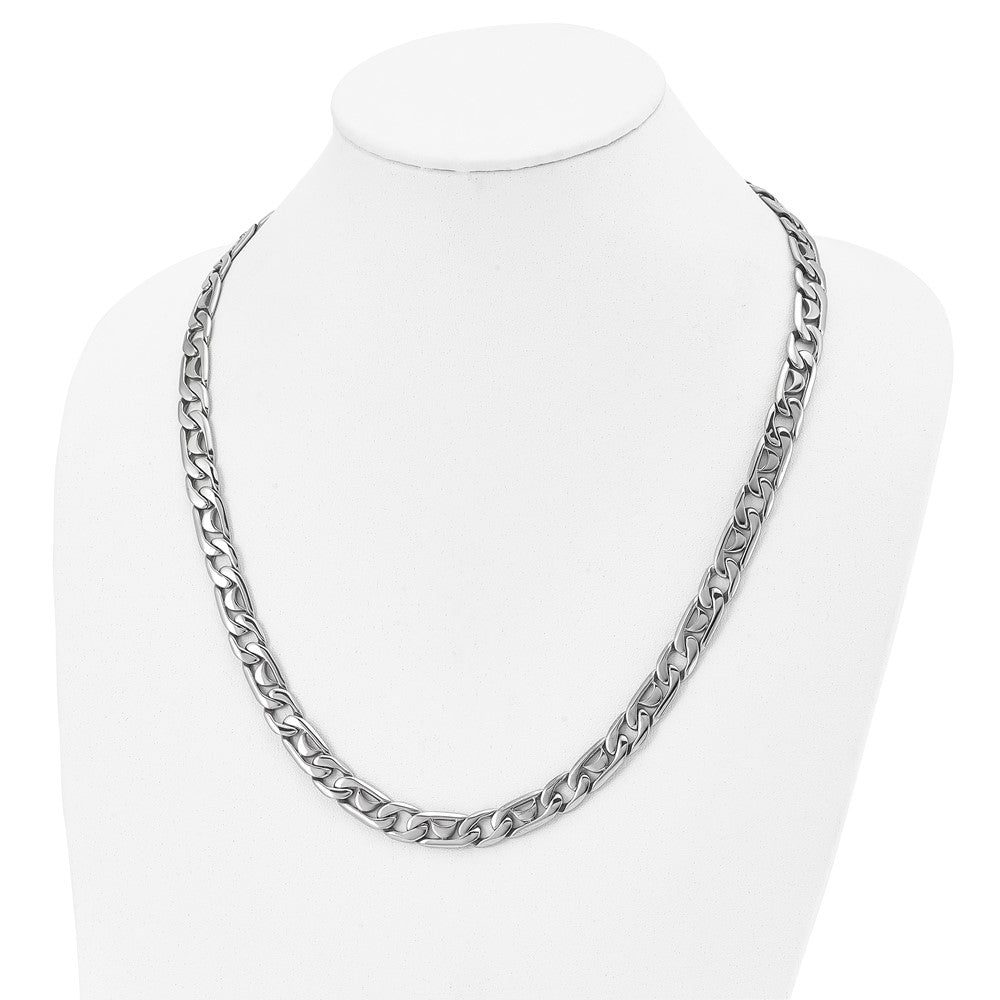 Chisel Stainless Steel Polished Anchor Link Necklace