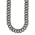 Chisel Stainless Steel Antiqued and Textured Link Necklace