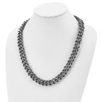 Chisel Stainless Steel Antiqued and Textured Link Necklace